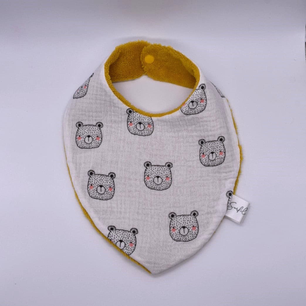 Bavoir bandana - gaze de coton.